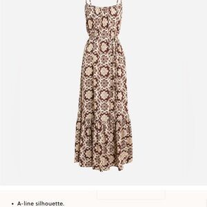 J. Crew Brown and Cream Spaghetti Strap Sundress